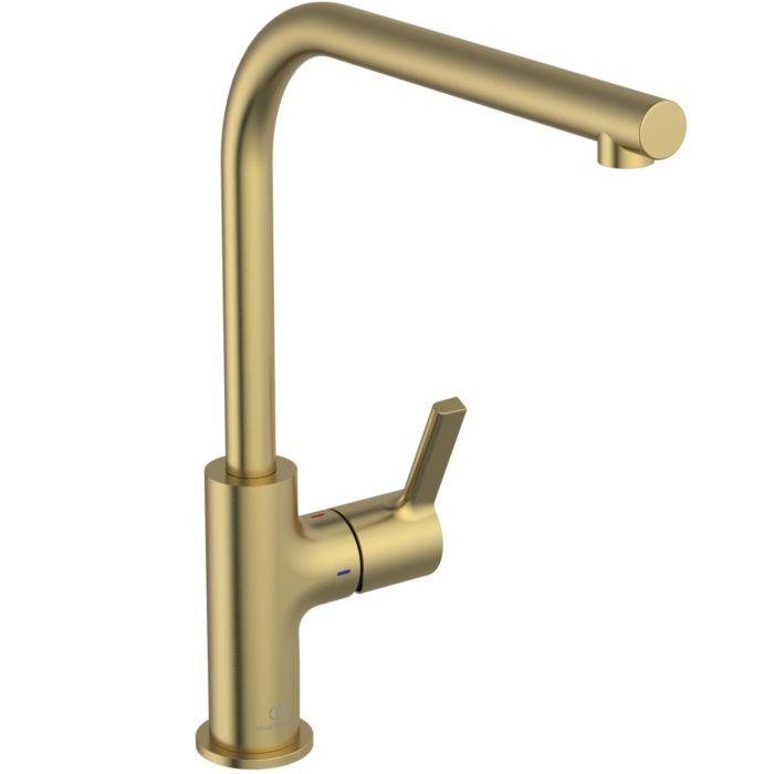 Ideal Standard Gusto Küchenarmatur BD418A2 brushed gold, mit Rohrauslauf