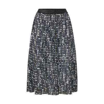 A-Linien-Rock GOLDNER "Weiter Druckrock mit Rundumgummibund", Damen, Gr. 38, schwarz (schwarz, weiß, gemustert), Obermaterial: 100% Polyester PES., normal, Röcke A-Linien-Rock, Ohne