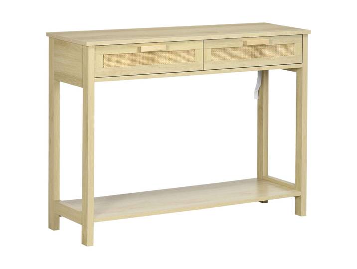HOMCOM table console table d'entrée avec 2 tiroirs Style Rustique 100x30x76 cm