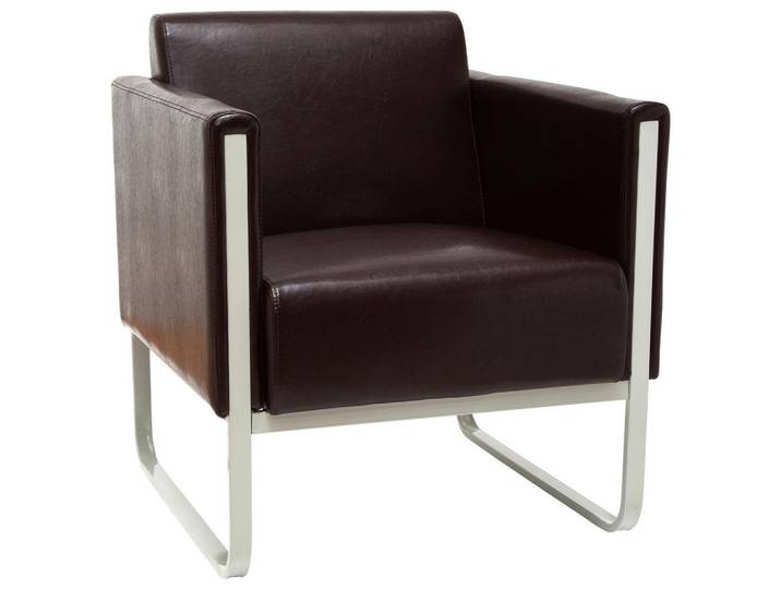 Mid.you Sessel, Dunkelbraun, Hellgrau, Metall, 67x78x71 cm, Wohnzimmer, Sessel, Polstersessel