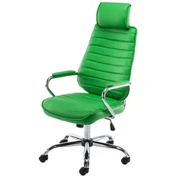 CLP Bürostuhl ergonomisch Rako, Schreibtischstuhl höhenverstellbar drehbar Kunstleder, Rückenlehne mit Kopfstütze, Armlehnen gepolstert