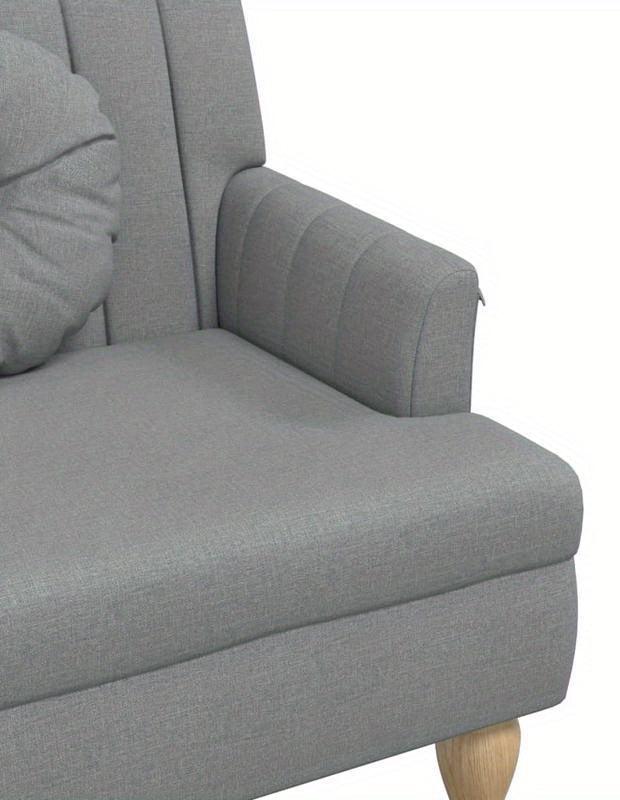 Bankgarnitur - Eckbank - 3-Sitzer-Bank - Sitzbank - Hellgrauer Stoff - Mit Kissen - Kompakt: 113 x 64,5 x 75,5 cm