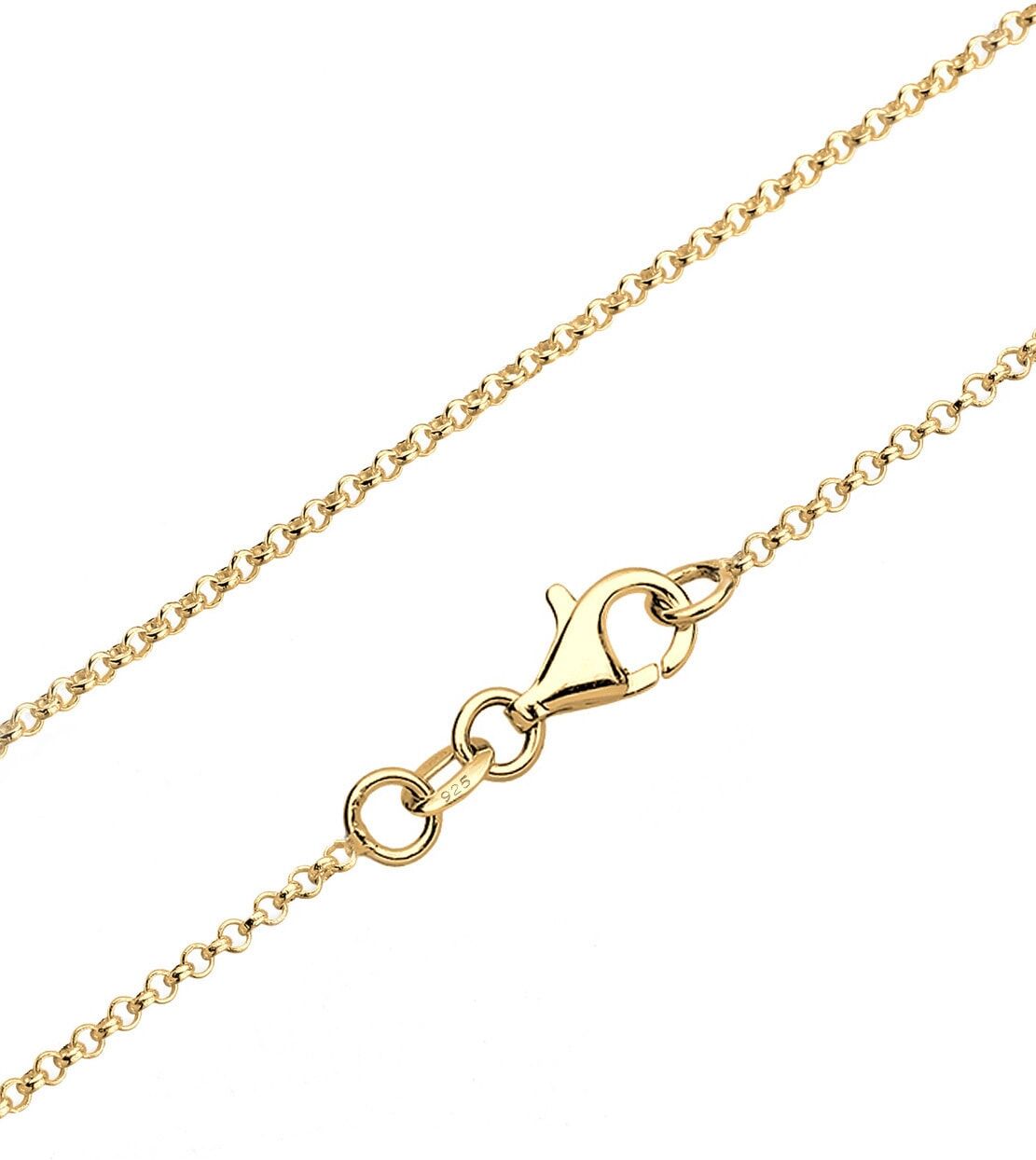 Kette mit Anhänger ELLI "Halskette Buchstabe L Initialen 925 Sterling Silber" Gr. 45, gold, Halsketten, Damen, ohne Stein, Silber 925 (Sterlingsilber), Kette mit Anhänger