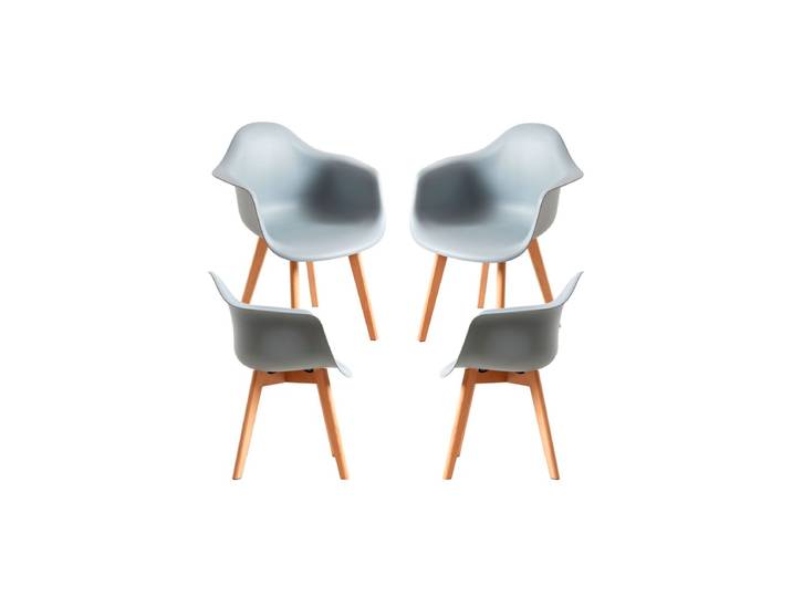 4er Set Belu Polypropylen Stühle - Gris clair