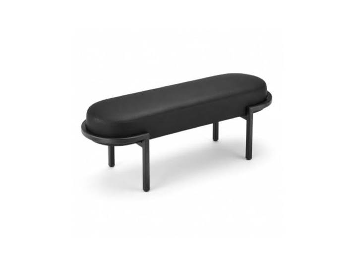 Mmt00go Moderne Eingangsbank, Bouclé Sitzbank Gepolstert Oval Lange Bettbank für Schlafzimmer, Flur, Wohnzimmer und begehbaren Kleiderschrank(Black,80cm)