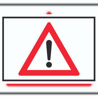HB-Druck Achtung Zeichen Weiss Symbol Schild A3 (297x420mm)