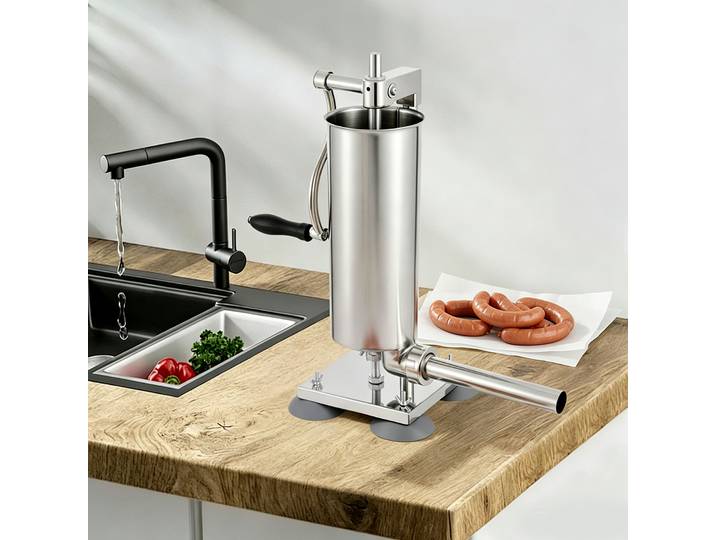 Machine à saucisses manuelle 3L en acier inoxydable avec ventouse verticale pour la préparation de saucisses à la maison