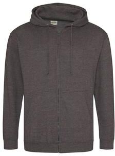 Just Hoods By AWDis JHA050 College Zoodie T-Shirt in Charcoal size XL   Cotton/Polyester Blend