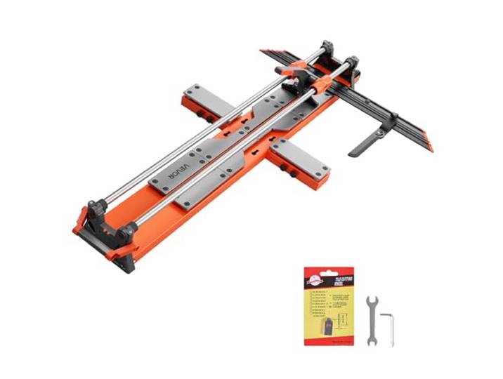VEVOR Coupe Carreaux Manuel 1200 mm Coupe Carrelage avec Base à Ressort pour Céramique\, Sols et Murs\, Tête Coulissante Améliorée\, Guide d'Angle\, Molette en Carbure de Tungstène\, Guide d'Alignement