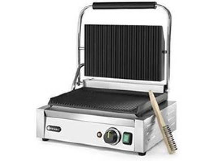 Grill de contact - Hendi - 263655 - Gris - Plaques anti-adhésives - Panini