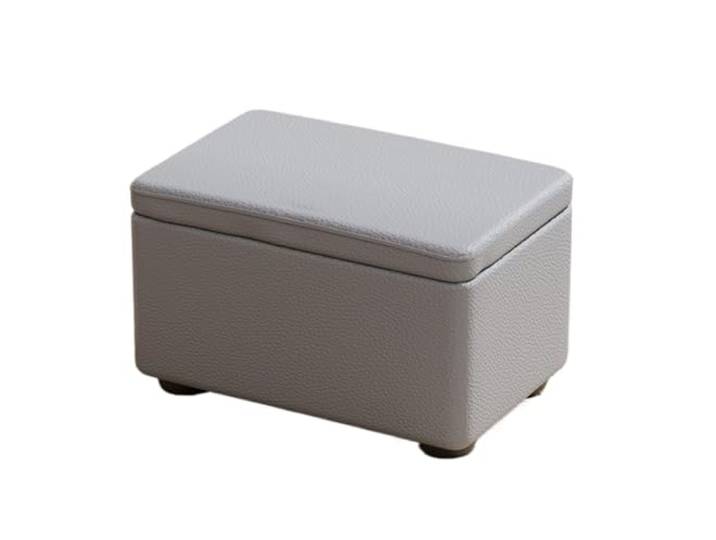 DANNMPX Sitzhocker Wohnzimmer Multifunktionaler Flip Top Aufbewahrungshocker Kunstleder Boxen Sitz Zusätzliche Sitzplätze(Gray,40x28x25cm)