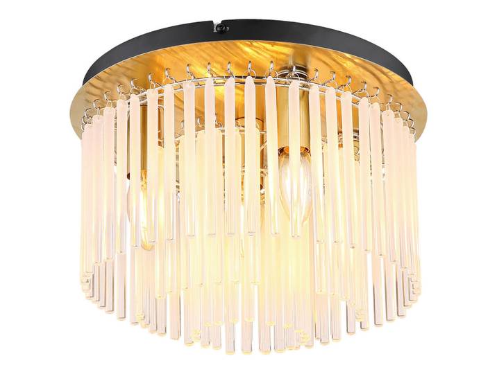Collett's Monde Deckenleuchte, Goldfarben, Schwarz, Metall, Glas, 23 cm, Lampen & Leuchten, Innenbeleuchtung, Deckenleuchten, Deckenleuchten