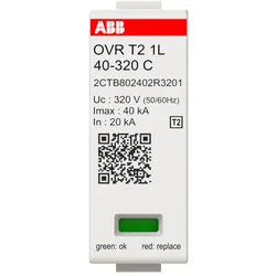 ABB OVRT21L40-320C Überspannungsschutz Ersatzmodul OVR T2 40kA 320V UL-Zulassung 2CTB802402R3201 OVRT21L40320C