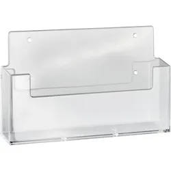 Wandprospekthalter, Polystyrol, transparent, Taymar 1 x Querformat | A5 + 1/3 A4, PS