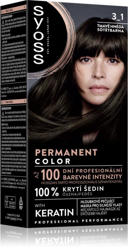 Syoss Permanent Color Permanent hårfarve Skygge 3_1 Dark Brown 1 stk.