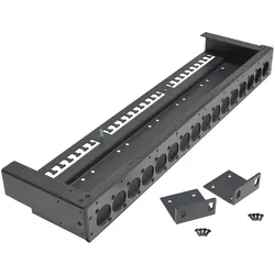 19"" Panel 1 HE zur Aufnahme von 16 x D-Typ-Steckverbindern