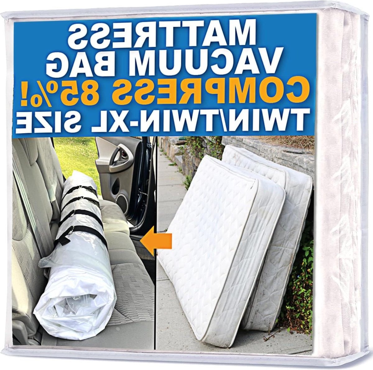 Vacuüm afsluitbare matrashoes voor traagschuimmatrassen Twin/Twin-XL