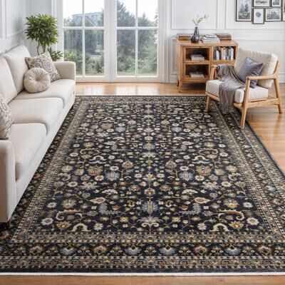 Style Haven Esme Traditional Floral Border Area Rug