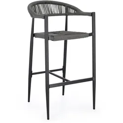Gartenbarhocker Jandia aus Aluminium, modernes Design, anthrazit und grau, wetterfest für Outdoor