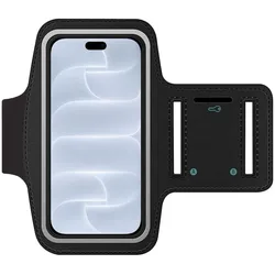 SmartFitness Handy Sport Armband, Smartphone Sportarmband, Schwarz, Transparent