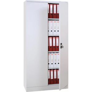 G-Office Aktenschrank FLC.196/N, aus Metall, abschließbar, 92 x 195 x 60 cm (B/H/T), lichtgrau
