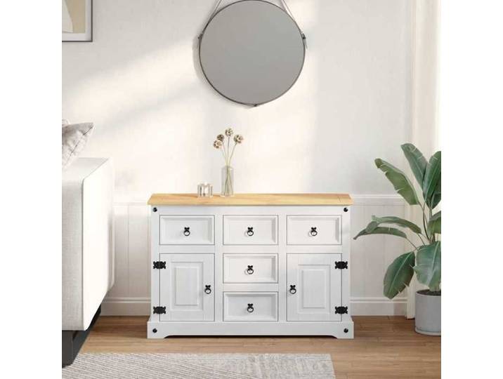VIDAXL Meuble Entrée Blanc - Coffres de rangement - Corona Blanc 112x40x75 cm Pin massif C357