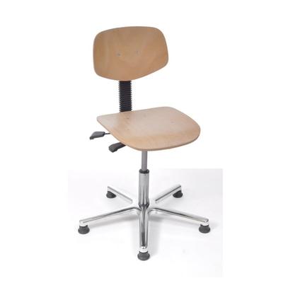 PROREGAL Arbeitsstuhl Arlington, kleiner Rückenlehne, Sitzneigeverstellung, Sitzhöhe 45-63cm, Buche, Aluminium-Fußkreuz, Gleiter