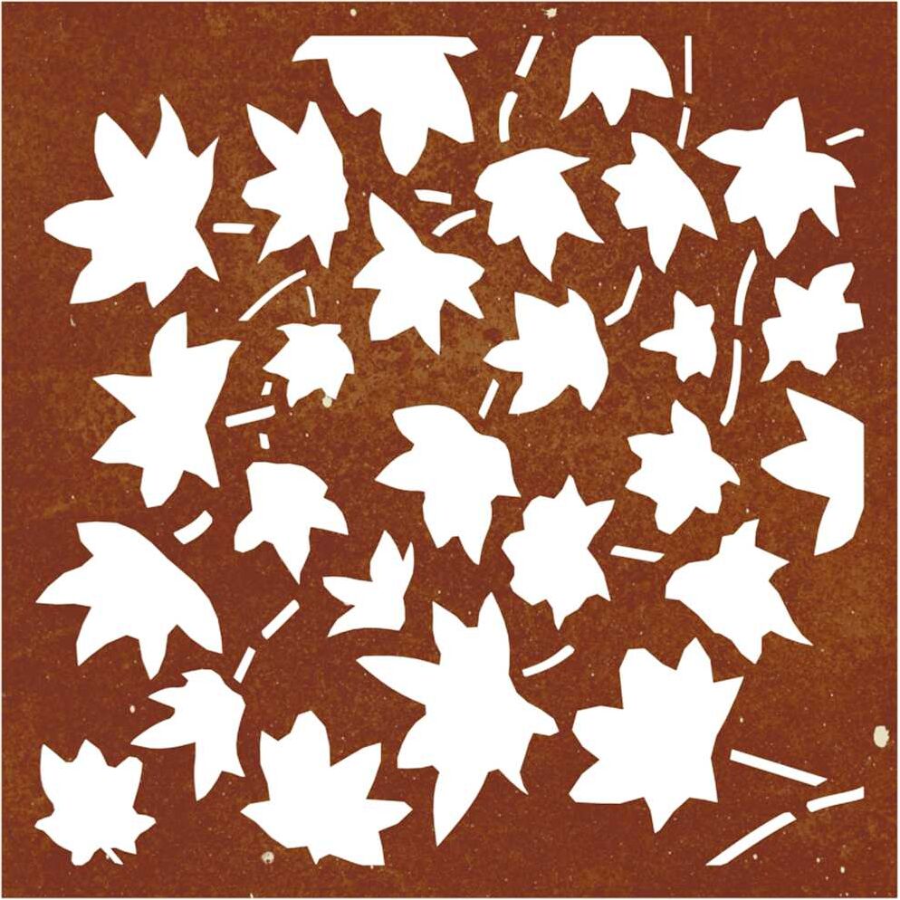 vidaXL Décoration murale jardin 55x55 cm acier corten design feuille
