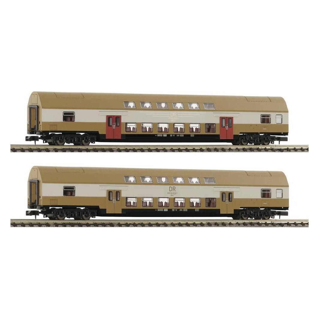 Fleischmann 6260075 N 2er-Set 2: Doppelstockwagen DBmue der DR (Spur N) (6260075)