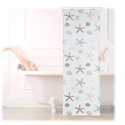 Relaxdays Duschrollo OCEAN Weiß,Braun,Hellblau