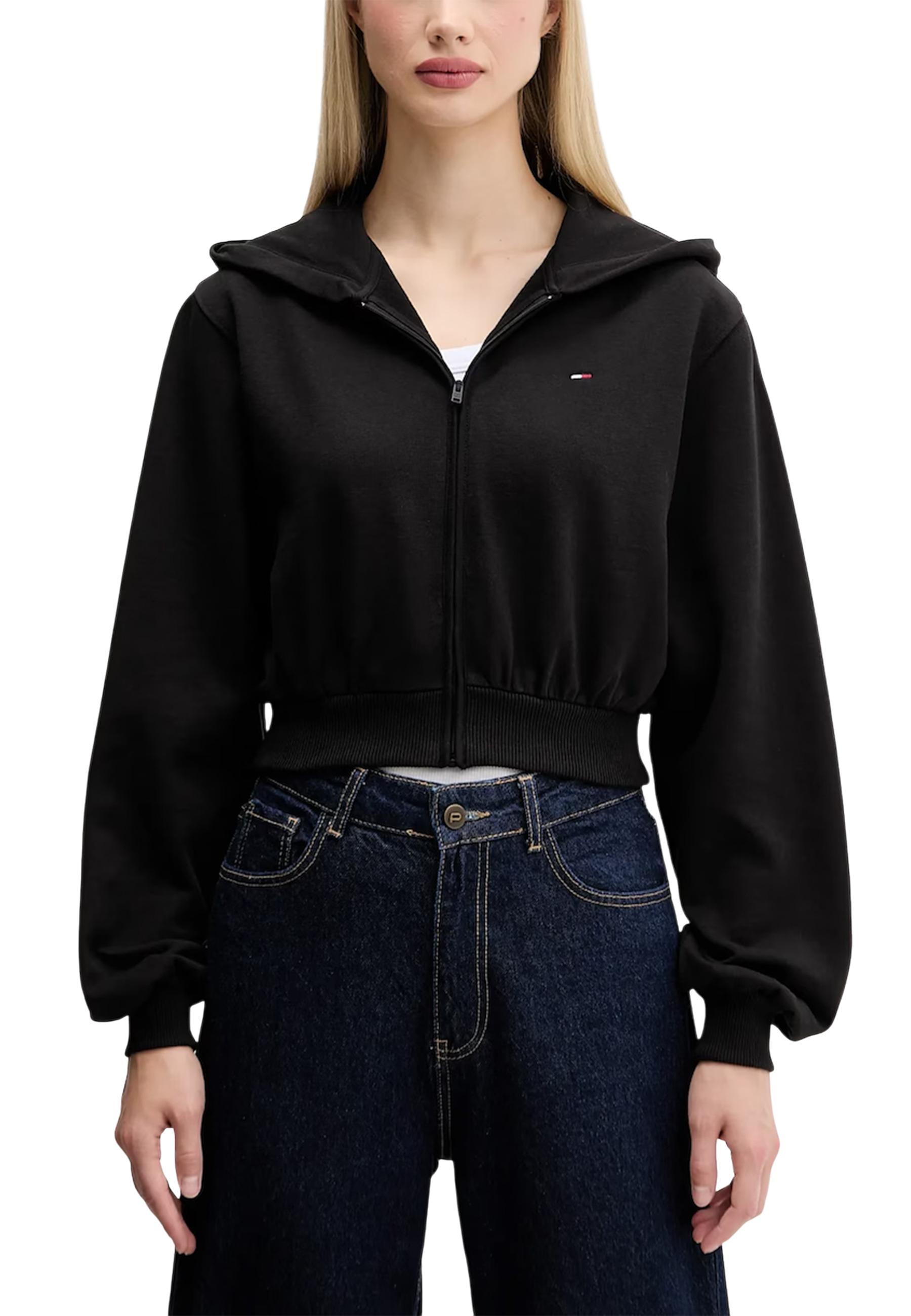 Reißverschluss-Cropped Hoodie