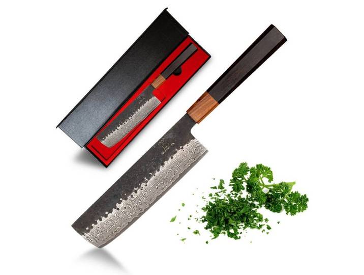 Küchenkompane Damastmesser Küchenkompane Shikku Nakiri – 67 Lagen Damast – Bambus-Griff