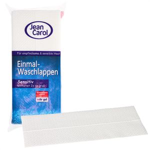 Jean-Carol Einmalwaschlappen Sensitiv, 25 x 21cm, trocken, für Allergiker, 28 Stück