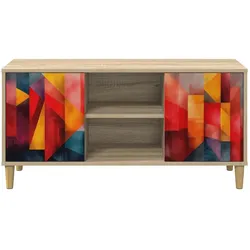 vidaXL, TV Möbel, Damisberg (Farbenblockdruck) (33 x 102 x 50 cm)