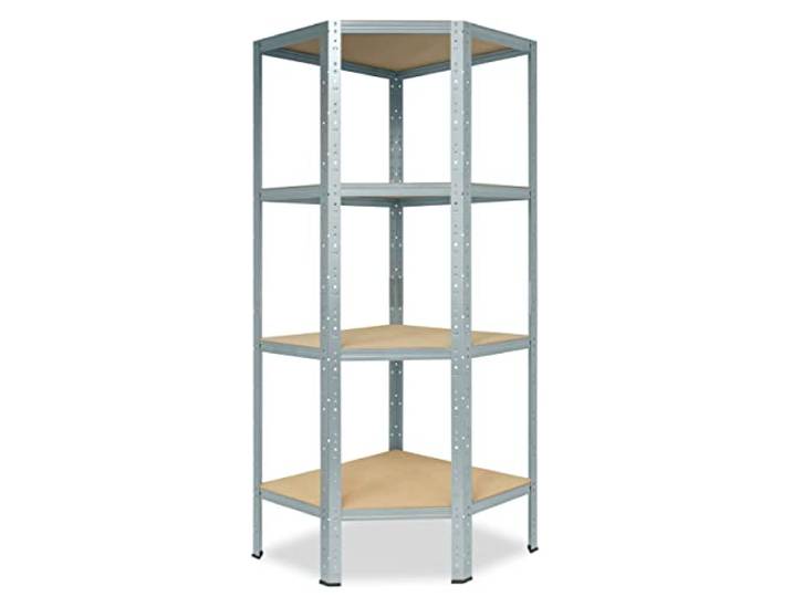 shelfplaza Home 155x80x50 cm Eckregal verzinkt mit 4 Böden Kellerregal · Lagerregal · Metallregal · Regale für Kellerraum · Steckregal · Abstellraum Regal