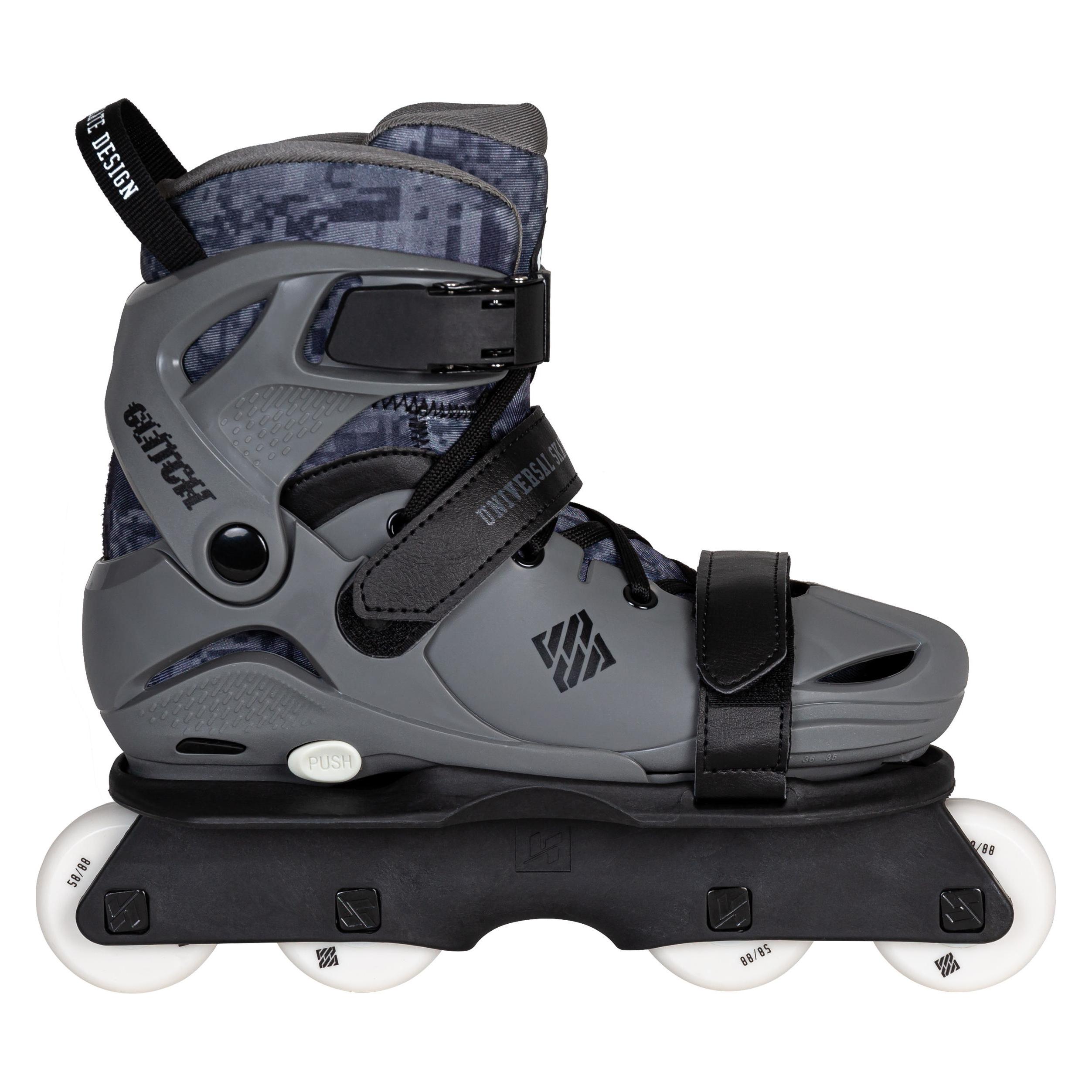 Powerslide Rollschuhe Glitch adj. GrauSchwarz 35-38 (35, 36, 37) (700352)