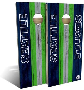 Skip's Garage Seattle Football Outdoor Cornhole Board Set