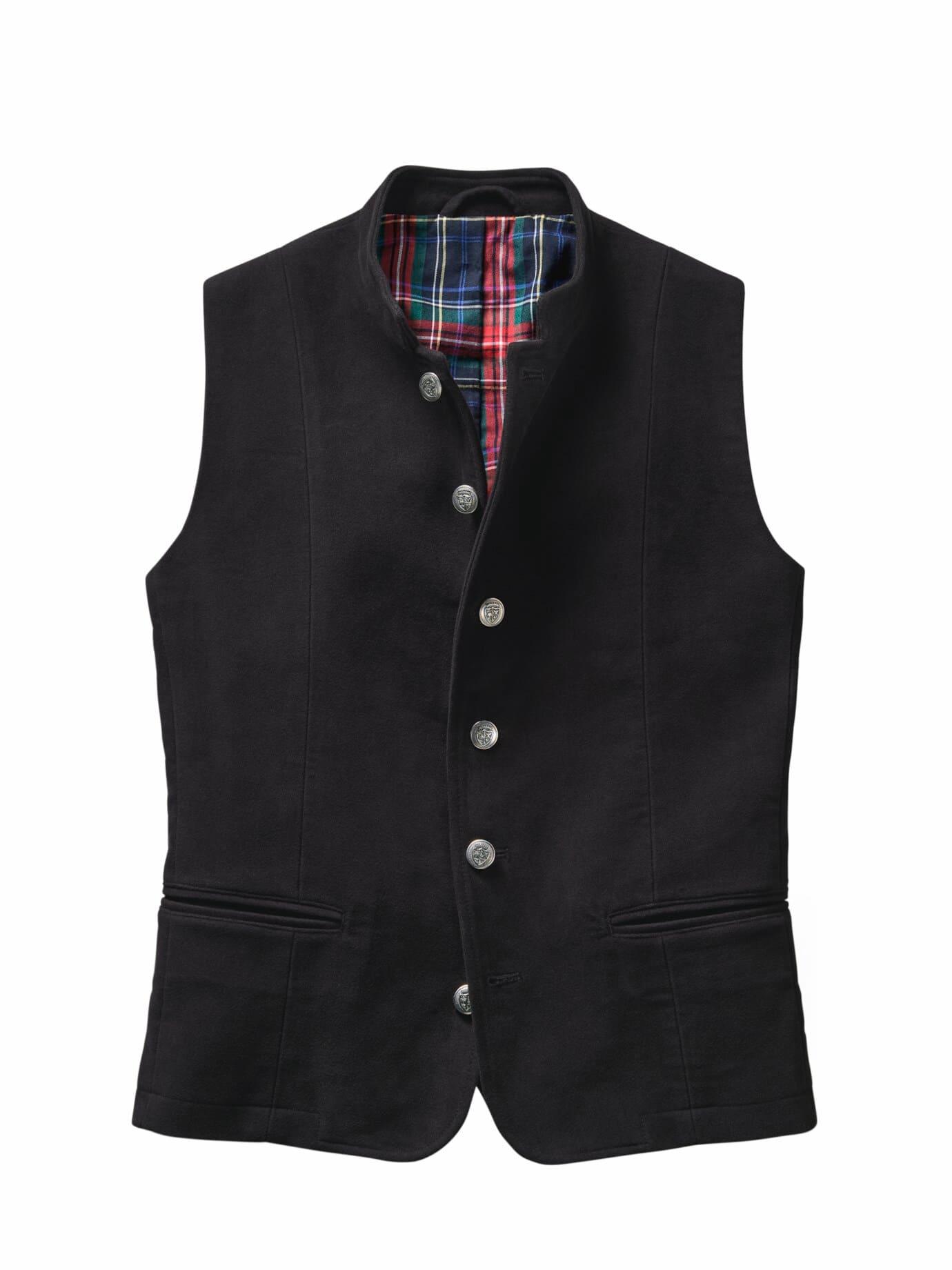 Mey & Edlich Herren West End Weste Schwarz 97 % Baumwolle, 3 % Elasthan