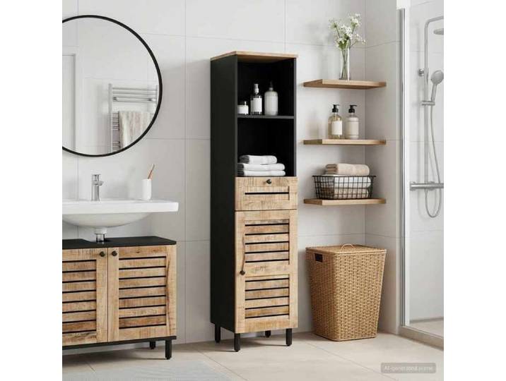 Marron - Ensembles de meuble - Cabinet de salle de bain Marron et Noir 38 x 33 5 x 160 cm 7382