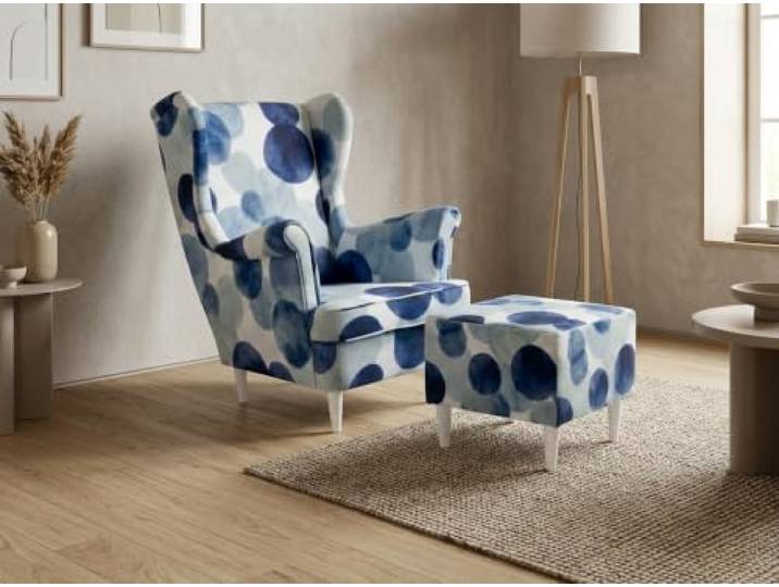 Family Meble Ohrensessel mit Fußhocker Ari Design – Variante Gabo 9