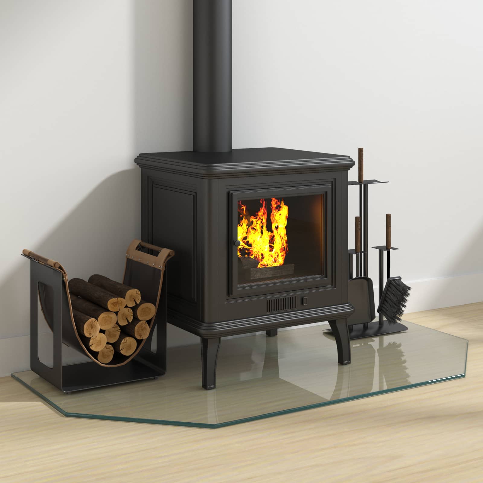 vidaXL Placa de vidrio para chimenea Transparente 100 x 50 cm Cristal Transparente