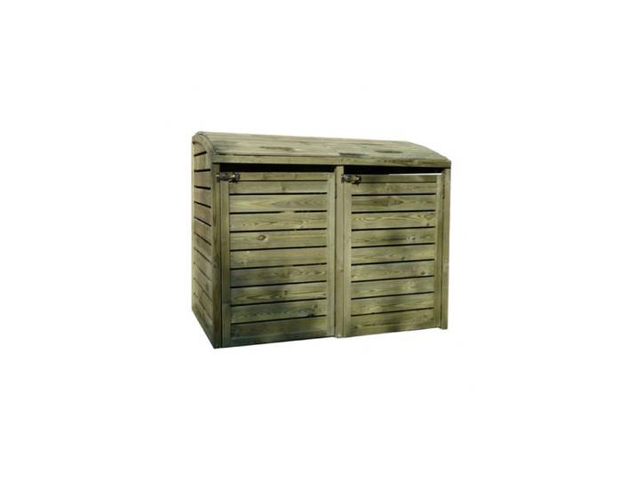 Coffre en bois pour poubelles - Autoclave - Pin sylvestre - 145 6 x 92 x 120 cm - Pré-assemblé - Jardin