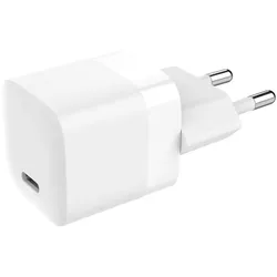 Vision USB-C 20w Charger with EU Plug (30 W, 1 Port), USB Ladegerät, Weiss
