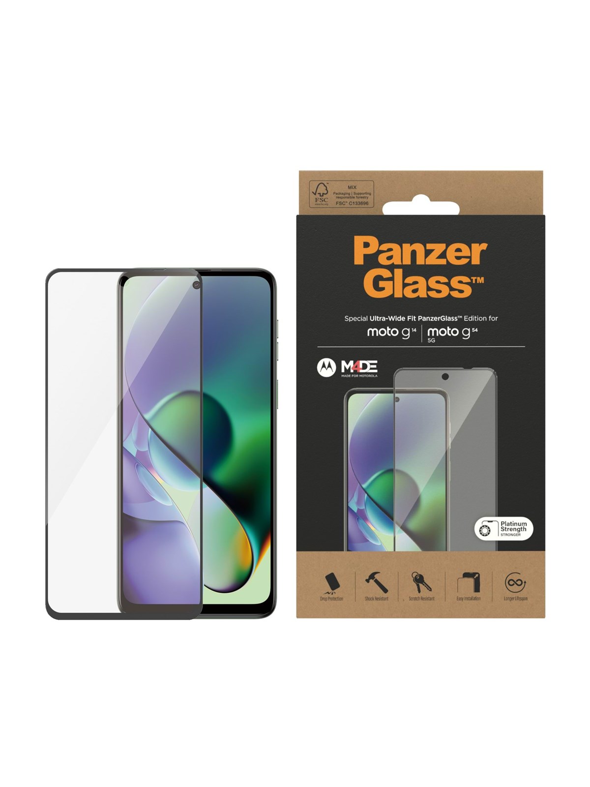 PanzerGlass Screen Protector Motorola G14 | G54 5G | Ultra-Wide Fit