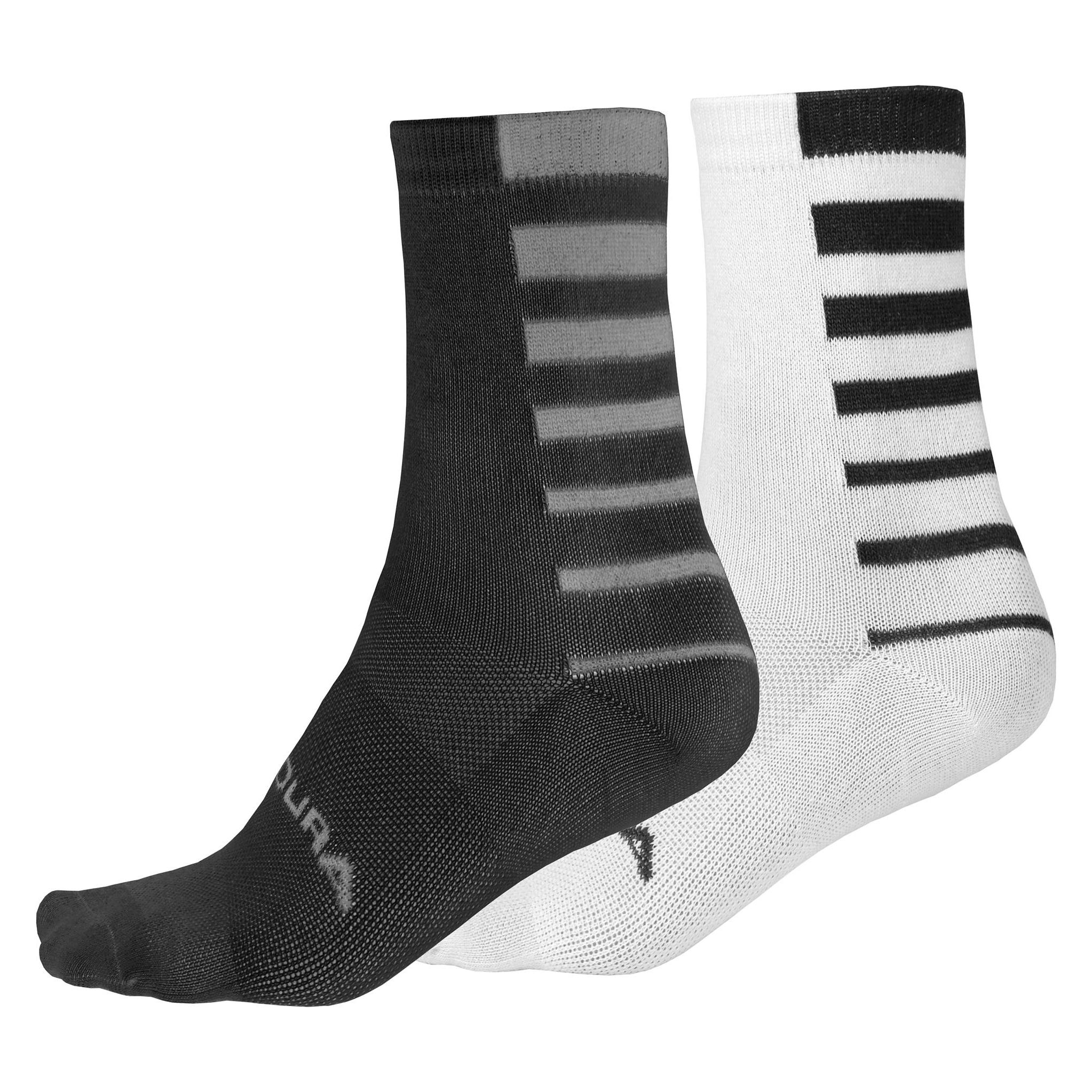 Endura Coolmax Stripe Socken (Doppelpack) (L) (E1264BK/L-XL)