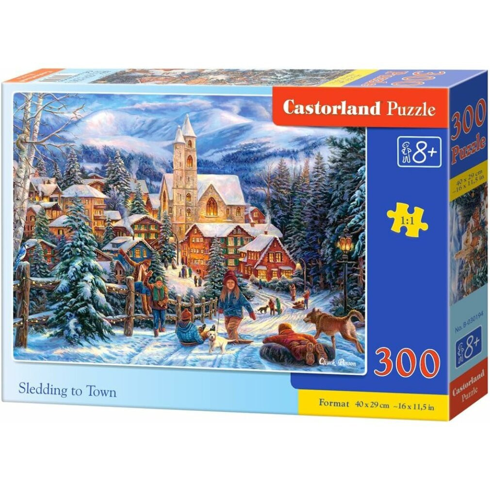 Castorland Sledding in Town Puzzel, 300 stuks, vanaf 8 jaar