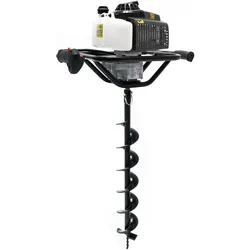 Wiltec, Gartenhandwerkzeug, Wilitec Set Erdlochbohrer 2,2kW 3PS 63ccm 150mm Benzin Erdbohrer Pfahlbohrer
