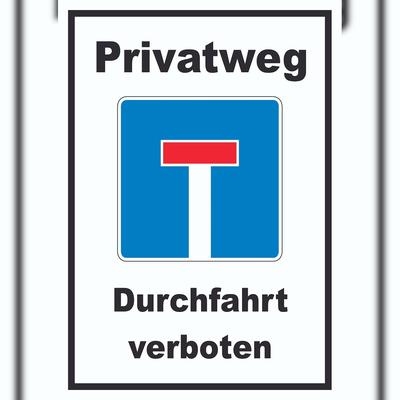 HB-Druck Privatweg Sackgasse Schild A5 Rückseite selbstklebend