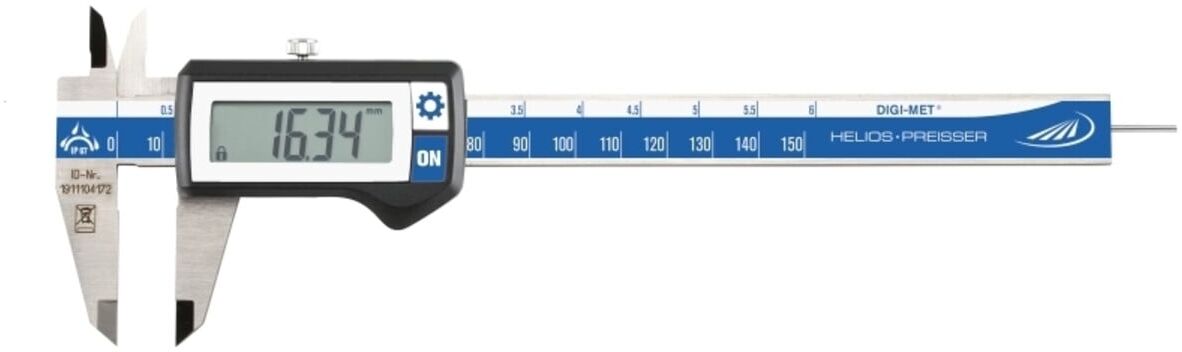 Helios-Preisser Digitaler Tiefenmessschieber IP67 Schnäbel HM-bestückt, 150x40mm (1326914)