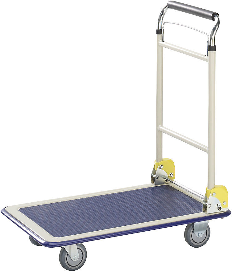kaiserkraft Plattformwagen MAX, Teleskop-Schiebebügel, klappbar, Tragfähigkeit 300 kg